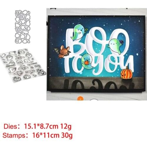 Halloween ghost pumpkin 2021 New Seal Stamp with Cutting Dies Stencil DIY Scrapbooking Embossing Photo