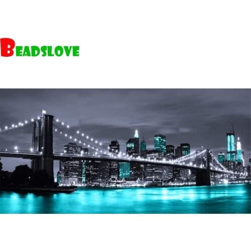 DIY Diamond Painting Picture of Rhinestones diamond embroidery New York Manhattan night view Home Decoration G7