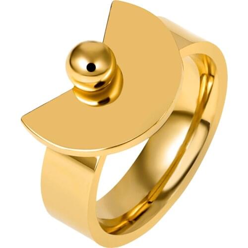 MSX Fashion Geometric Stainless Steel Rings Punk Gothic Ladies Female Rings Rose Gold Silver Gold Titanium Finger Ring For Women