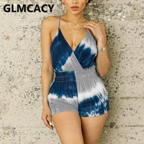 Spaghetti Strap V Neck Playsuit Casual Summer Rompers