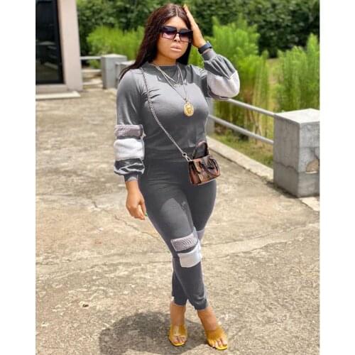 TNNAOFF Solid Patch Cycling 2 Piece Tracksuits Women Set Overalls Long Sleeve Tops Trendy Pencil Pants Lounge Wear Matching Sets