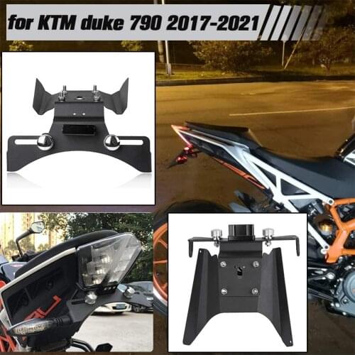 Fender Eliminator Rear License Plate Frame Holder Bracket with LED Light for KTM DUKE 390 2017-2021 Motorcycle Accessories