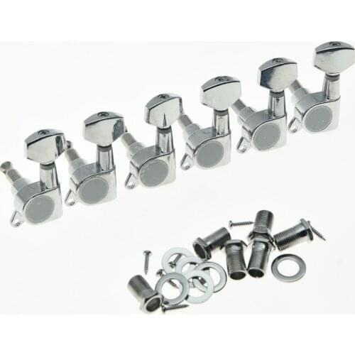 Lefty 6 Inline Tuning Keys Guitar Tuners Left Handed Machine Heads Chrome