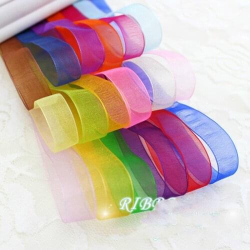 50 yards/roll) 1/2''(12mm) organza ribbons wholesale gift wrapping decoration Christmas ribbons Party DIY ribbons multi colors