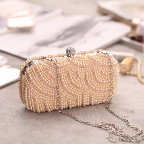 Handmade Beaded ExquisiteEvening Party Pearl Bag Clutch Bag Classic Fashion All-Match