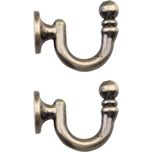 MagiDeal 2 Pieces Metal Curtain Tieback Hooks Holders with Screws for Wall Door Hangers hanging clothes Hat -Bronze