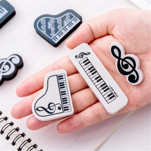 Musical Piano Modelling Funny Erasers Rubber Music Notes Pencil Eraser Stationery Office Material Kids Gifts Correction Supplies