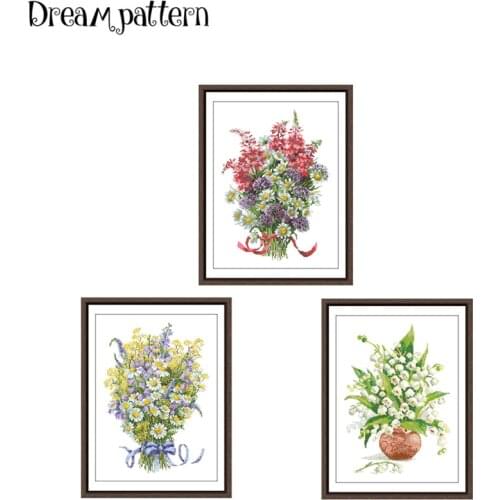 Lily of the Valley flowers cross stitch package 18ct 14ct 11ct cloth cotton thread embroidery DIY handmade needlework