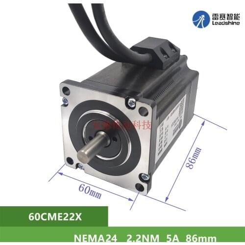 NEMA24 Leadshine60CME22X 2.2Nm 5AClosed loop servomotor 2 phase Shaft Diameter 8mm