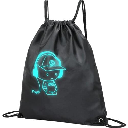 New Luminous Men Women Children Drawstring Backpack Bag