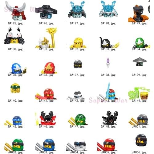 Single Ninja Kai Jay Cole Zane Lloyd Wu Nya Ronin Pythor Chen Pythor Kapau Head accessories Building Blocks toys Series-082