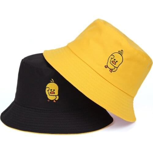 Duck Bucket Hat Women Men Two Side Fashion Hip Hop Animal Fisherman Hat Bob Boys Girl Outdoor Travel Beach Sun Hat Panama