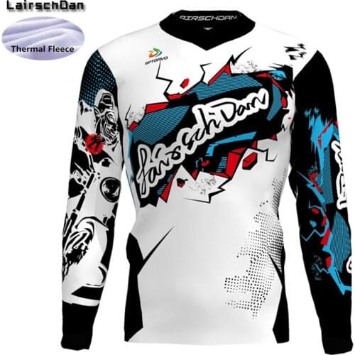 SPTGRVO LairschDan 2020 white men/women winter fleece thermal enduro mx motocross mtb jersey dh downhill wear offroad moto shirt