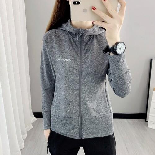 Warm Thin Fleece Elastic Hooded Jacket Female Yoga Fitness Outdoor Hiking Sports Running Suck Sweat Basic shirt Large Size