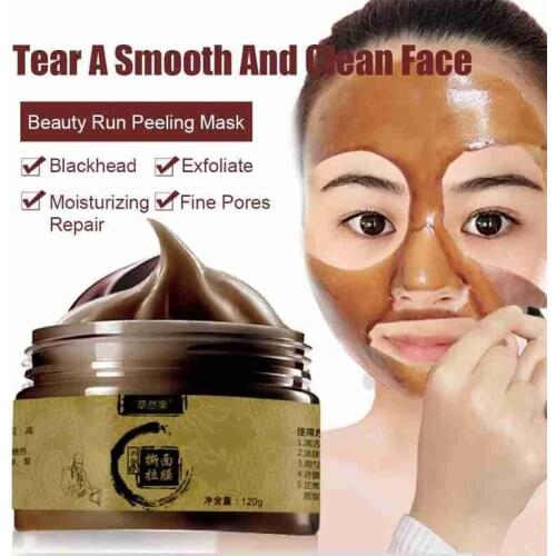120ml Herbal Beauty Exfoliating Mask Tearing And Shrinking Pores Mask Removing Blackheads And Brightening Skin Tone Ginseng Mask