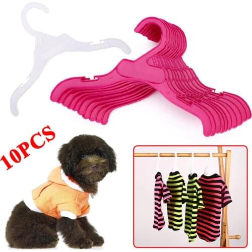 Dog Clothes Hangers Hook Dogs Pets Accessories Pet Hanger For Clothes 10PCS/Set Plastic Tough Rack Hanger White&Red Length Dog E