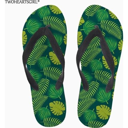 Twoheartsgirl Hawaii Women Slippers Beach Flip Flops Sandals Slip On Slides Indoor Home Slipper Women Flat Casual Shoes Female