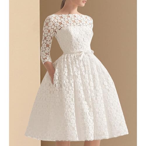 White Lace Hollow Out Women Dresses Summer New Design 2021 Slash Neck Slim Sashes Solid Knee-Length Elegant Office Lady Clothes