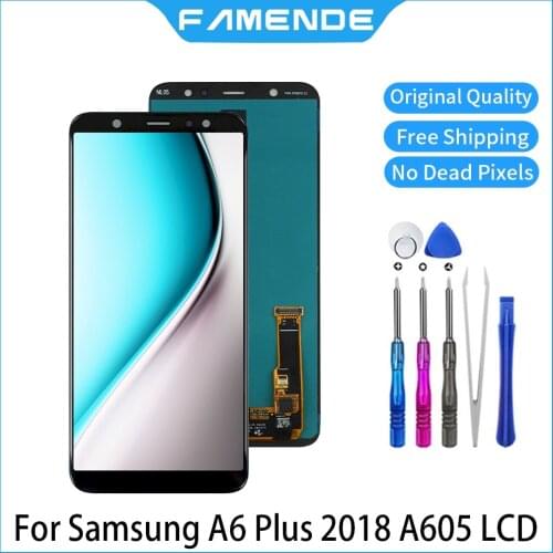 Original LCD For Samsung Galaxy A6 Plus 2018 A605 A605F A605FN OLED LCD Display Screen Digitizer Assembly Replacement