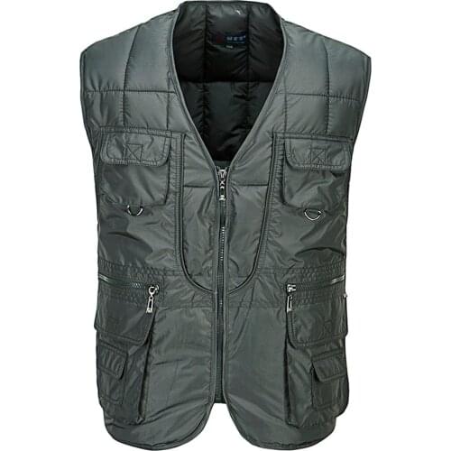 Winter Cotton Padded Thick Vest For Men With Many Pockets New Parka Casual Warm Hot Snow Tool Travel Waistcoat Sleeveless Jacket
