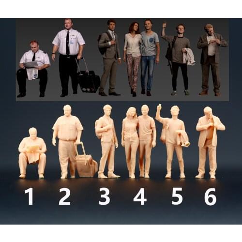 1:64 1/43 1/87 A newspaper reader People walking Miniature Handicraft Figure White Model Need To Be Colored By Yourself