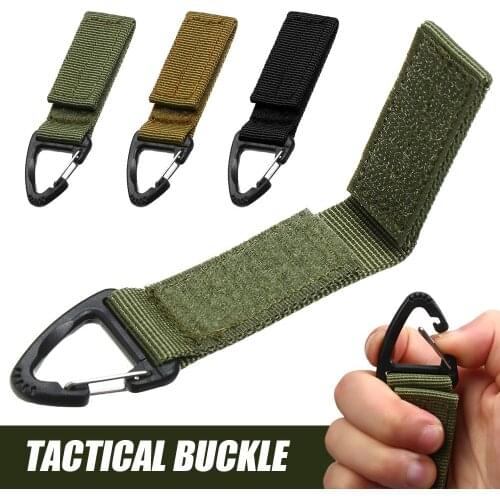 1PC Outdoor Tactical Hanging Key Hook Clip Clamp Buckle Hook Clip Nylon Webbing Molle Belt Clip Buckle Strap Hunting Accessories