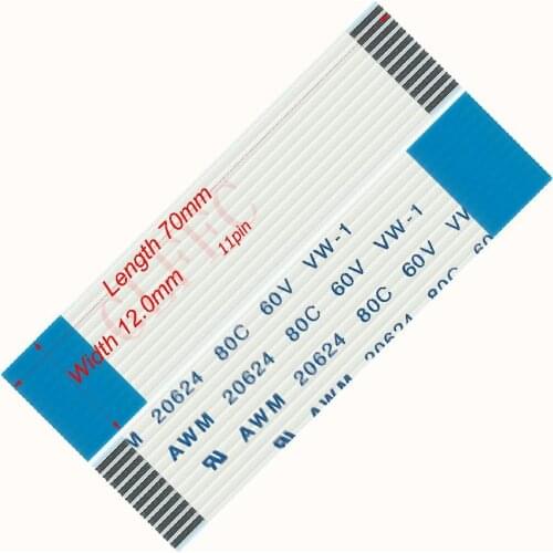 11pin 1.0pitch 70mm-3400mm B-type Flexible Flat Cable FFC awm 20624 ROHS for TTL LCD DVD Computer