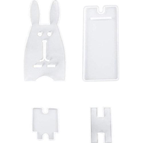 2 Pcs Cell Phone Stand Resin Molds, Rectangle Rabbit Phone Stand Molds, Epoxy Casting Silicone Tool