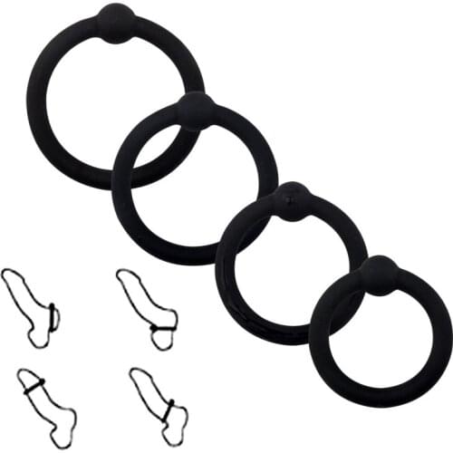 4Pcs/lot Delay Ejaculation Lasting Erection Penis Scrotum Bondage Rings Silicone Cock Ring Adult Sex Toys for Men
