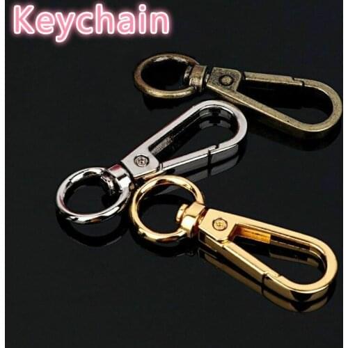 4pcs/metal key chain Rhodium Lobster Clasp Clips Key Hook Keychain Split Key Ring Findings Clasps Keychains Making