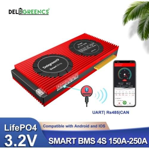 4S 12V BMS Smart BMS 150A 200A 250A UART 485 Bluetooth control for 12V LiFePO4 Battery RV Power storage with balance