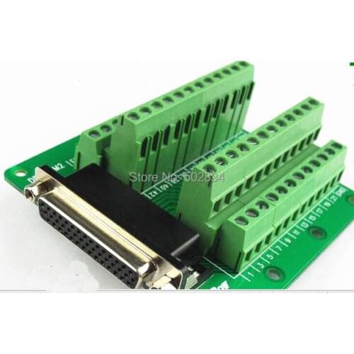 5pcs/lot DB44 D-SUB DB-44 Female Adapter 44Pin signals Terminal Breakout Board ROHS 2 row