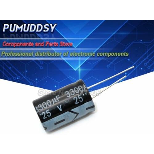 5PCS Higt quality 25V3300UF 16*25mm 3300UF 25V 16*25 Electrolytic capacitor