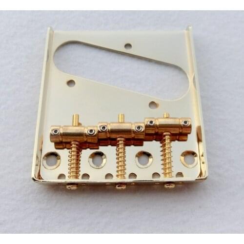 Sell Free Shipping guitar parts 3 brass saddle tl guitar bridge vintage Ash tray gold bridge for TL guitar