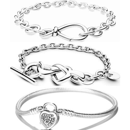 Fashion Love Rope S925 Silver Bracelets Snake Chain Bangle For European Flat Silver Charm Beads Girl Women Jewelry Gift Making