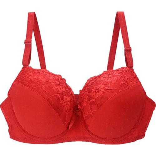 Plus Size Bras Black Sexy Lace Bras Lingerie Comfort Push Up Bra Adjusted Bralette Big Size Lingerie Sexy Large Cup B C D E