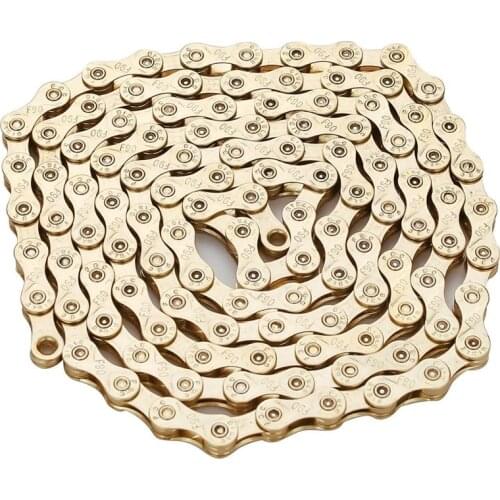 ZHIQIU FSC 9 Speed 116L Bicycle Chain, Silver,Gold (1/2x11/128-Inch) Compatible with 8 Speed