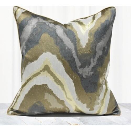 High Precision Throw Pillow Cover Light Luxury Abstract Geometric Embroidery Pillowcase Home Sofa Chair Jacquard Cushion Case