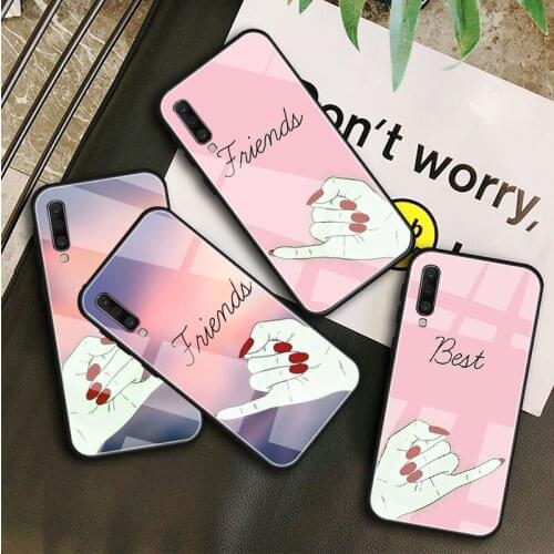 Best friend couple Tempered Glass Case For Samsung Galaxy A10S A10E A20S A20E A30S A40 A50S A60 A70 A80 A90 A6 A7 A8 Shell