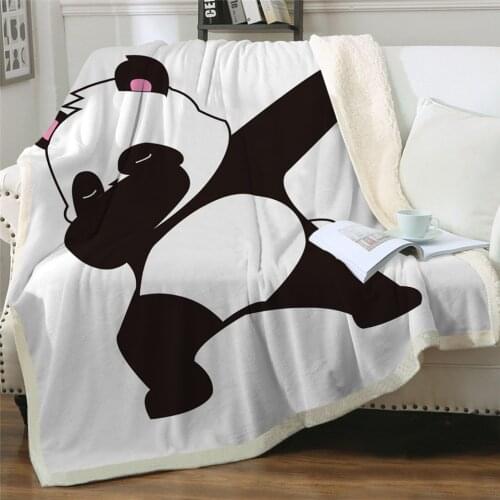 Panda Flannel or Sherpa Blanket Cartoon Animal Fleece Throw Blanket Bears Kids Plush Blanket Panda Posture Bedspread Dropship