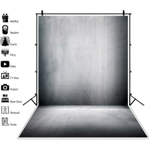 Laeacco Baby Shower Photography Backdrops Gray Solid Color Gradient Grunge Portrait Photo Backgrounds Photocall For Photo Studio