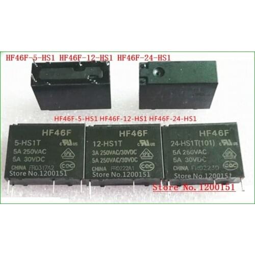 HF46F HF46F-5-HS1 5VDC HF46F-12-HS1 12VDC HF46F-24-HS1 24VDC relay DIP-4