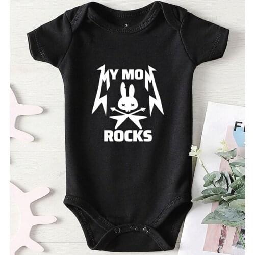 Jumpsuit for Newborns Kids Clothing Toddler Girl Fall Clothes Printing Mom Rocks Newborn Girl Outfits Baby Romper Winter