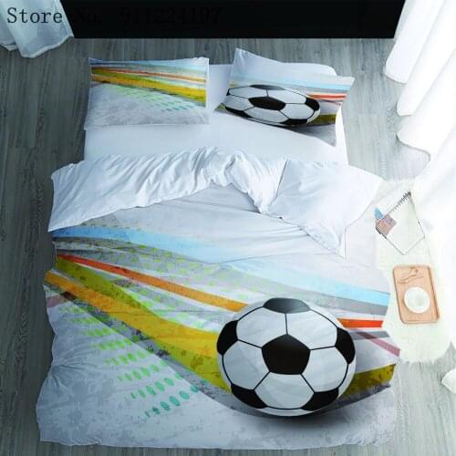 3D Digital Football Bedding Set Soccer Duvet Cover Luxury 2/3pcs Quilt Cover Single Double Queen King Size Boys Home Textile