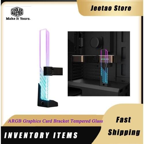 Cooler Master Dazzling Crystal Graphics Card Bracket ARGB Sync Jack Tempered Glass Magnetic Support Frame