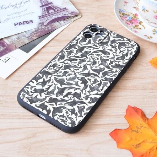 Orcas Or Killer Whales Print Soft Silicone Matt Case For Apple iPhone Case