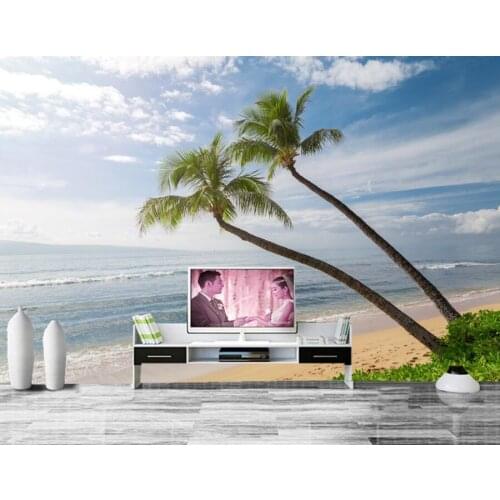 Coast Waves Sky Ocean Hawaii Palma Sand Nature wallpapers papel de parede,living room tv sofa wall bedroom 3d wallpaper murals