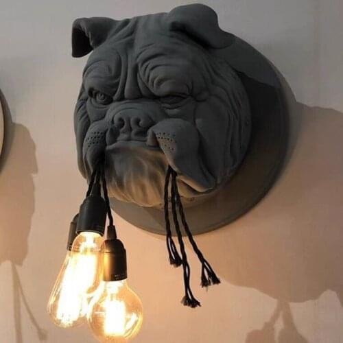 Nordic Animal wall lamp Modern Carton resin balck and white dog lamp For Living Room child room wall lamp Decoration Fixtures