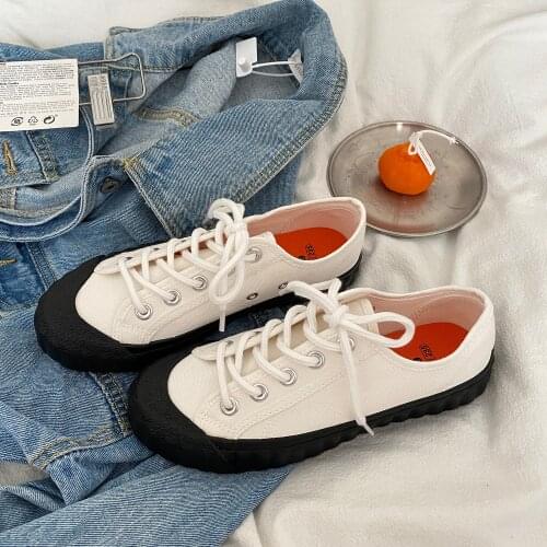 2021 spring and autumn new womens casual shoes retro fashion all-match thick-soled low-top canvas shoes large size 35-40