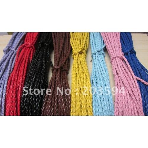 Wholesale 100pcs Mixed colors braided leather necklace cord with lobster clasp 45cm